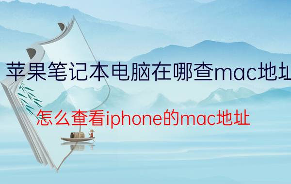 苹果笔记本电脑在哪查mac地址 怎么查看iphone的mac地址？